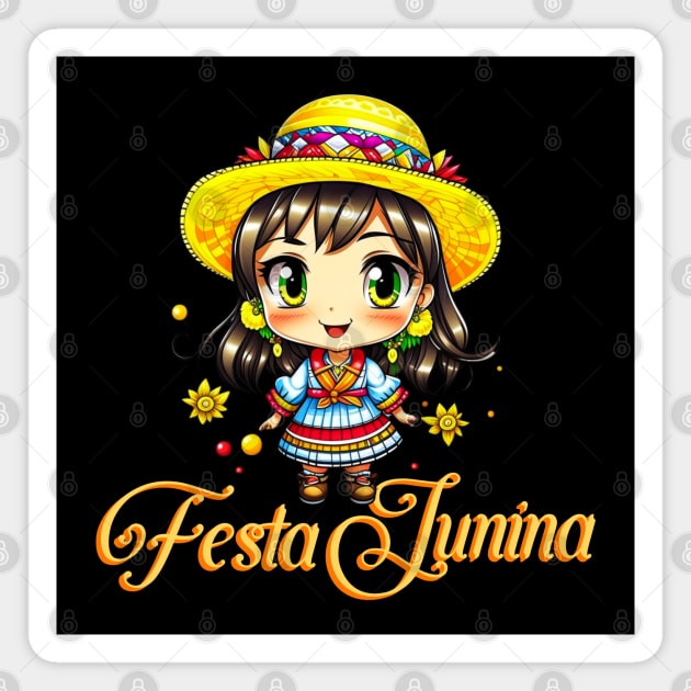 Festa Junina Cute Farm Girl Magnet by HolidayBug